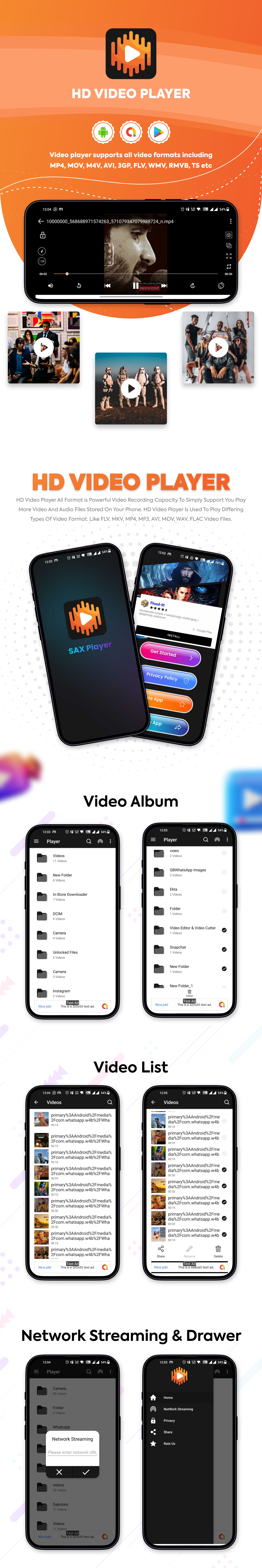 HD Video Player | SX Video Player | Android Full Application with documentation | Admob Ads - 1